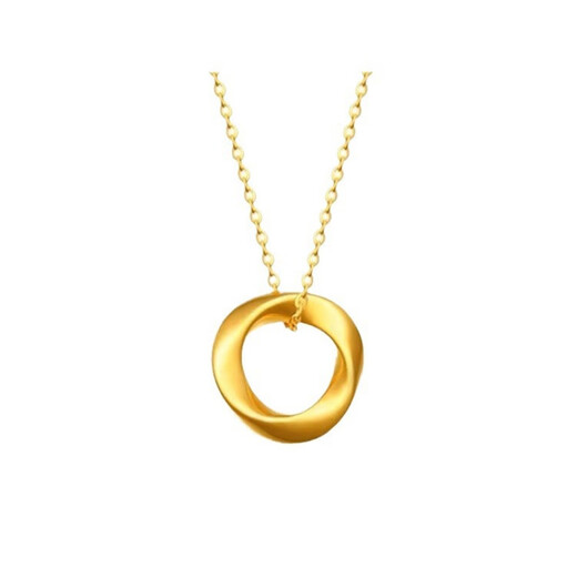 Dewey Van gold-wrapped silver 999 pure gold Möbius ring pendant gold peace buckle necklace women's clavicle chain as a gift for friends Möbius pendant (thick gold layer)