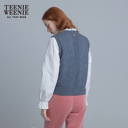 Teenie Weenie Bear Cartoon Sweater Women's 2025 Winter New Women's Sweater Gray 170/L