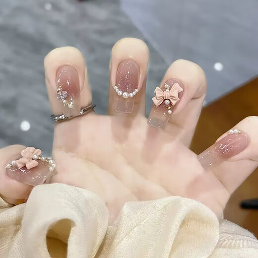 
Drilled wear nail art patch can be detached wearable nail patch finished nail patch fake nail long style L15249 pomegranate moon butterfly [long style] jelly glue + glue + sand strip + cleaning sheet + nail removal rod