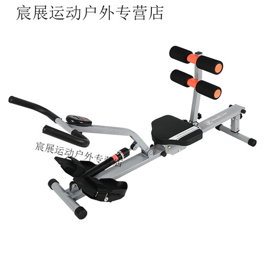 Kaosen household rowing machine foldable water resistance integrated indoor simple sports training home fitness equipment rowing machine black enhanced 12-speed adjustable high backrest