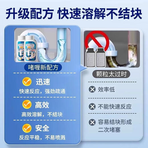 JCZS日本管道疏通剂强力溶解通下水道马桶厕所堵塞厨房油污去异味神器 标准 1050g