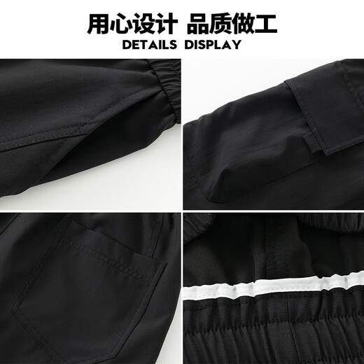 JEEP SPIRIT Jacket Pants Men's Autumn Fashion Loose Waterproof Overalls Men's Outdoor Sports Casual Pants Men Black 2XL