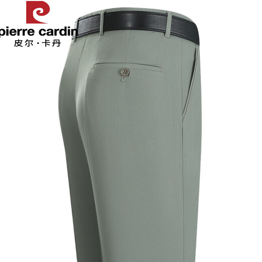 PIERRE CARDIN Summer Thin Mulberry Silk Men's Trousers Formal Suit Pants Men's Middle-aged and Young Men's No-iron Work Straight Men's Trousers Thin Trousers 6630 Light Khaki 29 2 feet 2