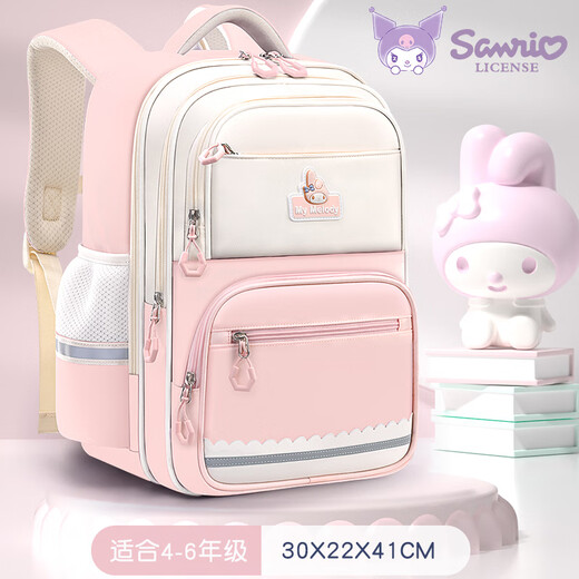 Hello Kitty primary school children's schoolbag girls 1st, 3rd to 6th grade high-looking spine protection water-repellent lightweight breathable backpack 96709 Kuromi purple large size 4-6th grade