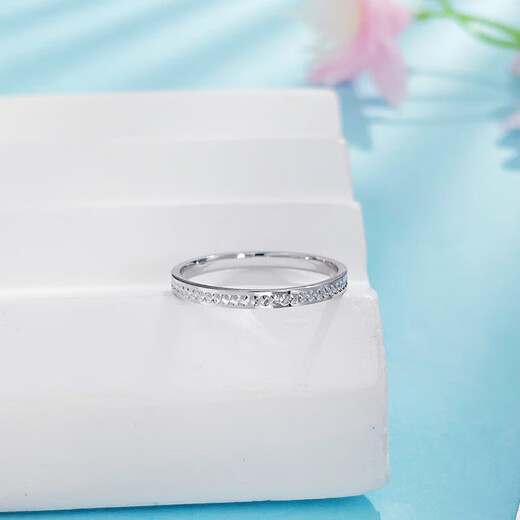 Laomiao platinum ring pt950 platinum imitation diamond ring couple proposal ring birthday Chinese Valentine's Day gift for girlfriend and wife 11 rings about 2.09g