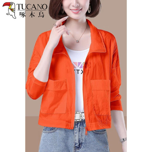 TUCANO; Woodpecker 2025 summer new style women's thin breathable sunscreen jacket casual loose age-reducing mother's sunscreen clothing trendy white thin thin M (100Jin[Jin equals 0.5 kg])