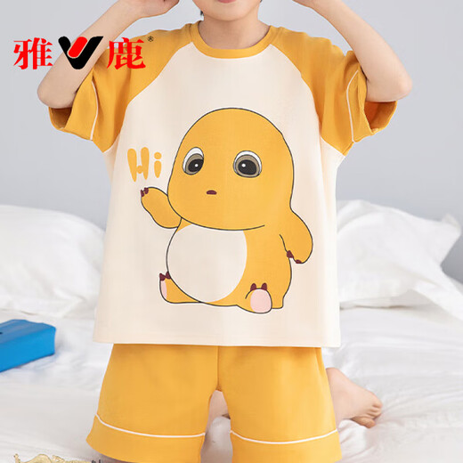 Yalu Little Milk Dragon Kinderpyjamas Junge Kurzschläfe reine Baumwolle Sommer dünne Jungen Cartoon mittelgroße Kinder Klimaanzug Anzug Set [reine Baumwolle] 693 Chinchilla M 100c 8 Größe Größe 90-103 Gewicht 30jin [Jin gleich 0,5 kg]