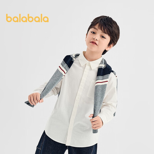 Balabala Boys' Shirt Children's Long Sleeve 2025 Autumn Girls Plaid Jacket Same Style in the Shopping Mall 202325102201