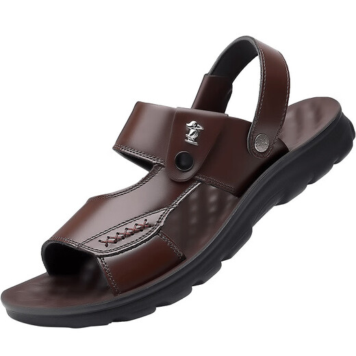DADONG (DODO) SUMANTES SANDALES MENOS CAPILLES CAPIALES CABEZA CABA COACHIDE BEACHA COABLE Sandalias cómodas de doble propósito de cuero genuino 100 Brown 9928 38