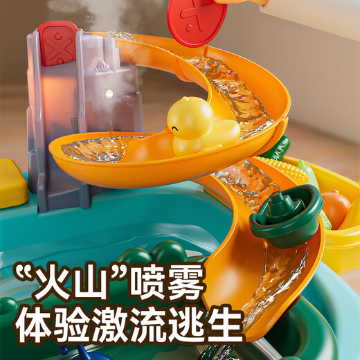 Dimanqi 2025 new children's dishwasher toy faucet circulation water hot-selling cooking and playing kitchen girl [upgraded electric version + table legs] blue