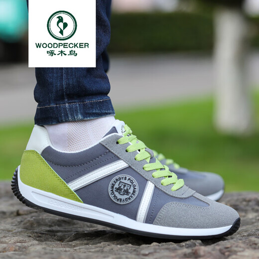 Zapatos para hombres de Woodpecker 2025 SPRING Sports Ligewight Sports Casual zapatos casuales para hombres que conducen por el trabajo y zapatos para caminar para hombres AW9902 Azul [Estilo de tela] Pequeño disparo 38