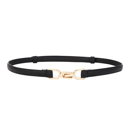 
Women's belt fashionable simple decorative dress waist-hugging versatile white thin belt sexy waist belt 1 cm wide 1661 [black] 90cm