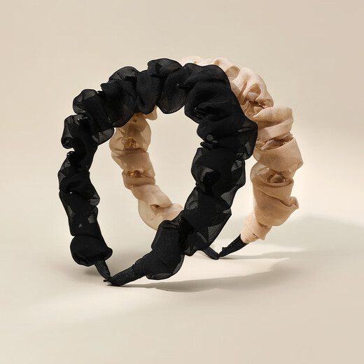 Chimera (CHIMERA) 2-piece mesh pleated headband, non-slip toothed headband, hair volume, high skull hair accessories, headband, girl's birthday gift