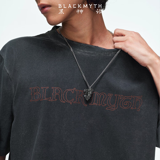 Black Myth Guangzhi short-sleeved T-shirt Black Myth Wukong official peripheral clothing Men and women same style print casual and loose L