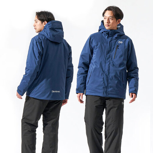 DAIWA 24 Autumn and Winter DW-3524 Winter Rainproof Set Outdoor Leisure Fishing Raincoat Fishing Suit Black Top_Black Trousers 2XL