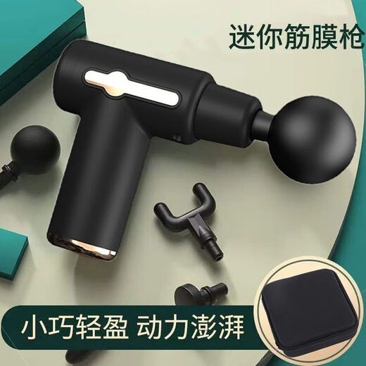 Nuevo [auténtico] Fascia alemana Fascia Massager Handheld Muscle Vibration Massage Massage Vértebras cervicales y cintura y trasera LCD Flagship Version [Negro] 3888 Turn/4 Gear + 4 Heads + puro de alta calidad [Gun de fascia profesional] Super Alemán Super]
