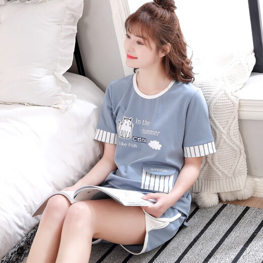 Yalu-Pyjamas für Frauen in Sommershorts und Shorts für dünne süße Student Cotton Summer Casual Home Clothing Set Rose Farbe A9859 Shorts M (80-100jin [Jin gleich 0,5 kg]))