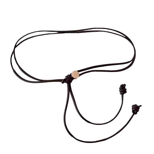 
2025 new belt women's skirt summer thin leather rope decorative dress black rope lengthened waist chain accessories leather rope belt-gold buckle-black