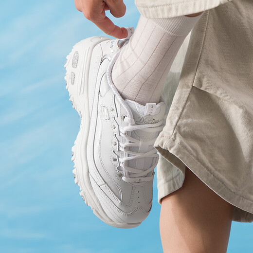 斯凯奇（Skechers）女鞋春季新款透气熊猫鞋官方正品休闲鞋老爹鞋小白鞋运动 11979-WSL 35