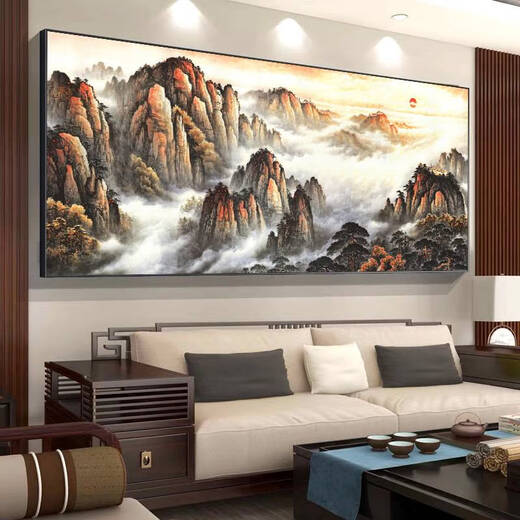 
Fantasy hanging paintings with mountains but no water, decorative paintings, office landscape paintings, living room background calligraphy and paintings CT-3881 frame length 230 cm - elegant entrance