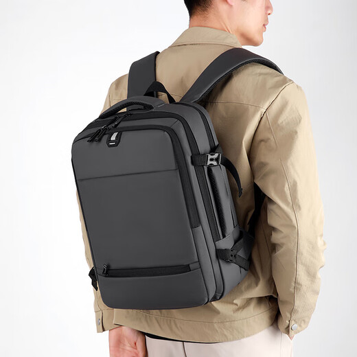 Neue Business -Rucksack -Computertasche Laptop Rucksack Männer Multifunktional Reisetasche Student Rucksack Rucksack Männer graue Einzelgröße