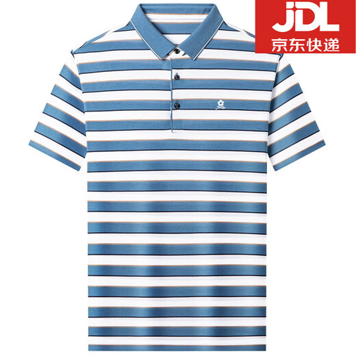 MONTAGUT short-sleeved T-shirt men's French high-end mulberry silk summer 2025 new middle-aged daddy suit striped lapel Polo a829-red M m 165 suitable for 100-115Jin [Jin equals 0.5 kg]