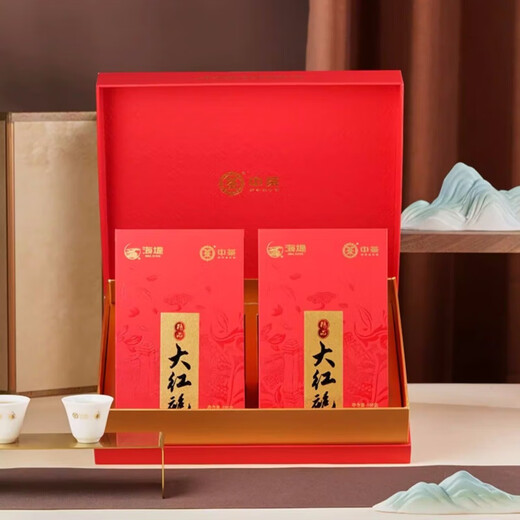 Seawall Dahongpao Wuyi Rock Tea Tee, Tee Geschenkbox, Feiertags-High-End-Geschenke, Geschenke für Älteste, selbst trinken [Konferenzunterhaltung] Light Fire Special 200g*1 Box