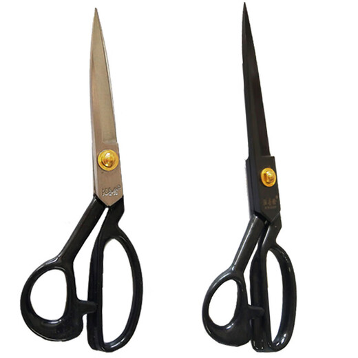 Wang Wuquan scissors, tailoring, sewing scissors, forged cutting, clothing scissors, household 9-inch 12-inch black steel rust-proof Wang Wuquan 4201-H/L rust-proof 12-inch yarn scissors wooden ruler