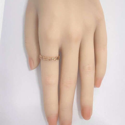 Chili Jewelry 18k gold platinum gold rose gold hollow copper coins make you rich soon ladies pair ring tail ring 18K rose gold 15# 1.23g