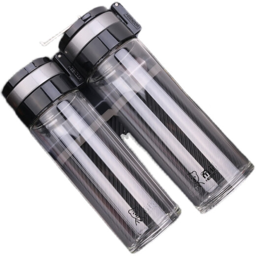 希诺（HEENOOR）车载加厚单层玻璃杯 茶漏男士大容量泡茶杯便携提环 6076 6076-695ML+杯套杯刷