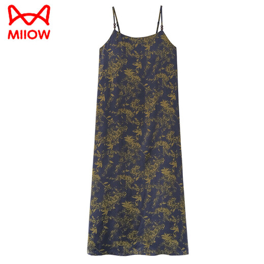 Cat Man (MiiOW) summer ice silk sexy pajamas with chest pad nightgown for women's suspender skirt sexy ice and snow silk loose summer home clothes 13117 M 80-100Jin [Jin equals 0.5 kg]