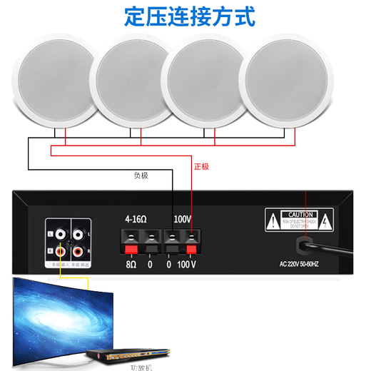 
SAST 5-inch ceiling speaker audio set fixed pressure Bluetooth amplifier public broadcast system ceiling home store conference background music combination speaker one to four