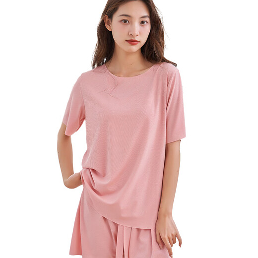 Langsha Pyjama pour femmes pour femmes en été fine cool et doux style farfelu et doux, les vêtements de maison confortables peuvent être portés à l'extérieur de 2025 rose