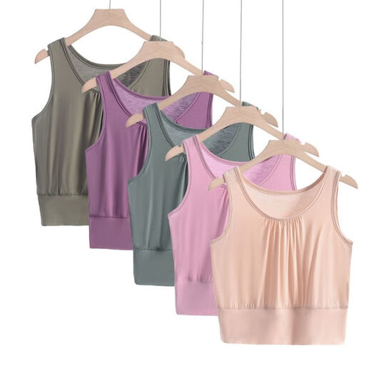 Banfishi mother's wear short bra-wrapped bra and tube top for middle-aged and elderly women modal vest-style underwear women's large size wide waist bottoming top black 2XL 105-115Jin Jin is equal to 0.5 kg