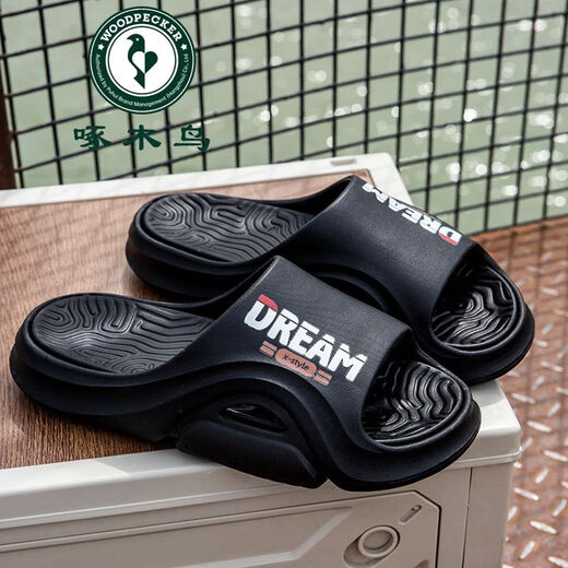 Woodpecker 2025, новые летние мужские тапочки весны и лета, верхняя одежда на плоской подошве, модные и модные мужские сандалии, нескользящая, прочная и мягкая подошва, бело-оранжевый 40 41 (подходит на рост 39/40 футов).