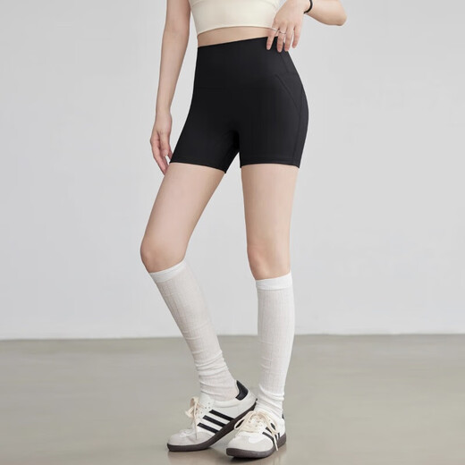 Youyou Yoga Shorts High Waist Hip-lifting Running Sports Cycling Pants Pilates Fitness Pants J24302XY1T Black L