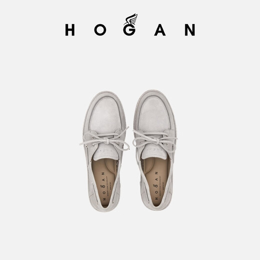 HOGAN【TC】女鞋春夏系列H-Wrap系列H681船鞋系带厚底鞋 灰色 35