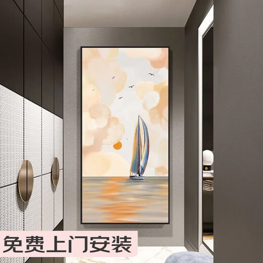 Tiannan Brothers (Tnbrothers) Paintes de décoration d'entrée modernes et simples, peintures de salon en une couleur en une couleur en une couleur, couloir de corridor Corridor Crystal Porcelaine peintures VBM695 Cadre en alliage en aluminium 40x60 Frame d'or personnalisable Ek Crystal Porcelain Surface en porcelaine de porcelaine Crystal Surface en porcelaine de porcelaine de cristal 40x60 Gol