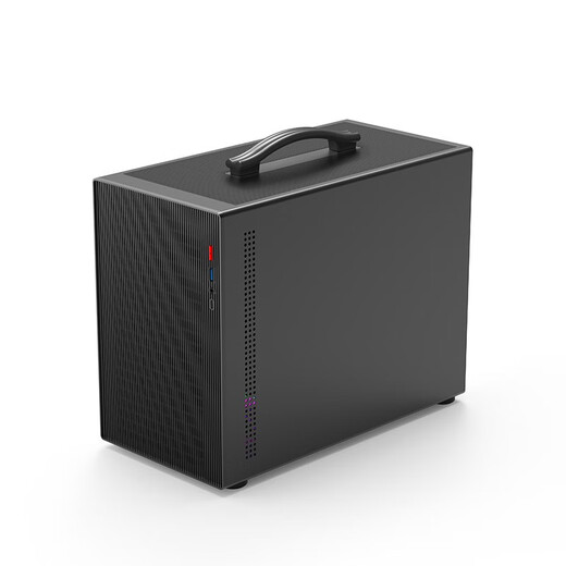 动力火车（PowerTrain）未知玩家M1黑色MATX机箱便携式手提桌面玻璃侧透台式电脑立式主机外壳