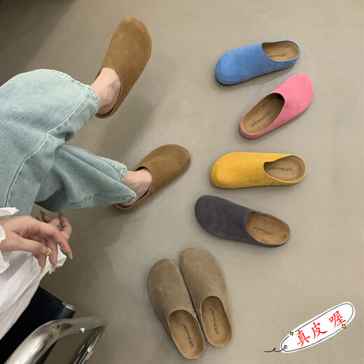S.SOFEA仿真皮厚底勃肯拖鞋孕妇防滑复古潮 9226 蓝色 39