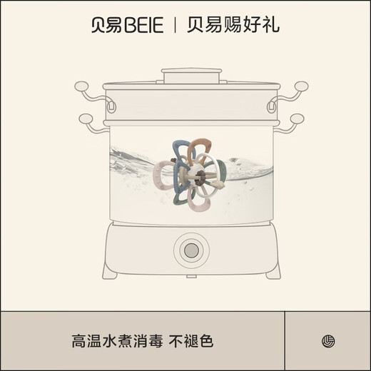 Beiyi baby teether, molar and chewing gum baby toy, Manhattan hand ball, can be chewed and grasped for training, Manhattan ball - gray color, rotatable