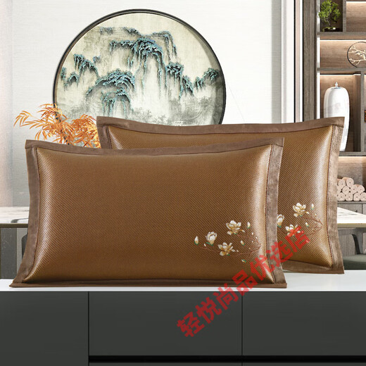 
Summer ice silk pillow case double-sided summer cool mat pillow core case single rattan pillow mat adult home one pair Ice vine 679-7 purple forest pillow case (one pair) can be 48cmX74cm
