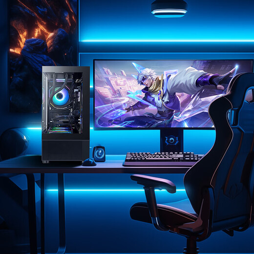 Yeston Dark Knight AMD Ryzen R5-7500F/RX9060XT 16G/16G/1TB E-sports game designer desktop computer host