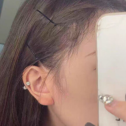 Jiaoxuefei black straight hairpins 100 straight hairpins, side clips for broken hair on the back of the head, bangs clips, hairpin clips