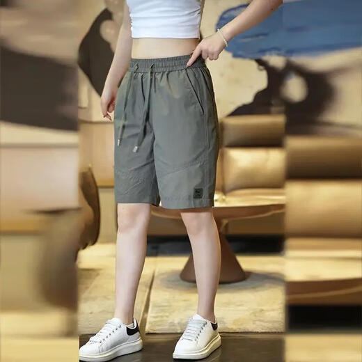 Tony Jeans Milk Silky Shorts à cinq points Men de glace d'été Silk Soil Thin Breathable Mesh Uster Uster Place Pantals décontractés Pantalons de taille moyenne HB6630 Black 2xl