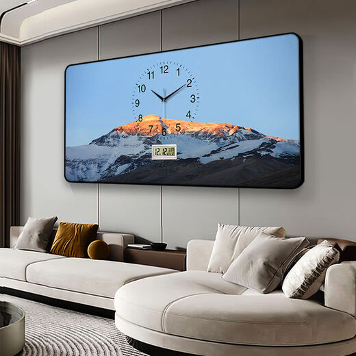 2025 neuer Stil des Eingangs der dekorativen Gemälde Wanduhr Perpetual Kalender Wohnzimmer und Essuhr Moderne einfache und atmosphärische Hängemalerei