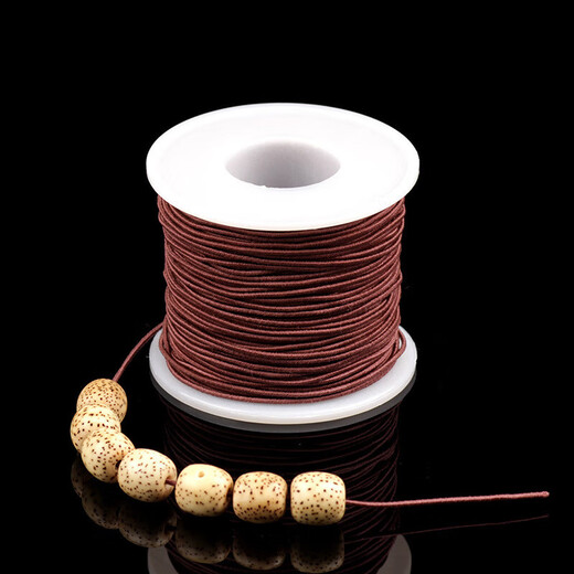 Bracelet elastic rope core-covered Buddha beads and cultural toys string bracelet string threaded beads elastic rope wear-resistant beading wire 100 meters brown elastic rope (1mm thick)
