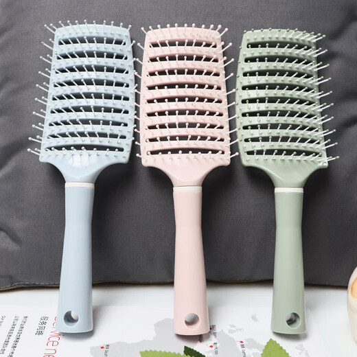 Shape fluffy ribs curved high skull hair care top large curved comb for women and men curly hair salon wide tooth hair smoothing massage comb ribs comb 2 random colors
