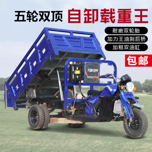 Zongshen three-wheeled Zongshen fifth-wheeled motorcycle three-wheeled motorcycle gasoline cargo agricultural dump water-cooled fifth-wheel truck tricycle fifth-wheel 250 water-cooled 1.4*2 (not dumping)