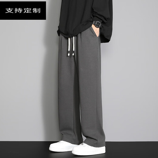 
FANQI high school entrance examination pants without metal clothes for men without magnetism or iron electronic factory silent thin straight pants Black BJZ983 2XL